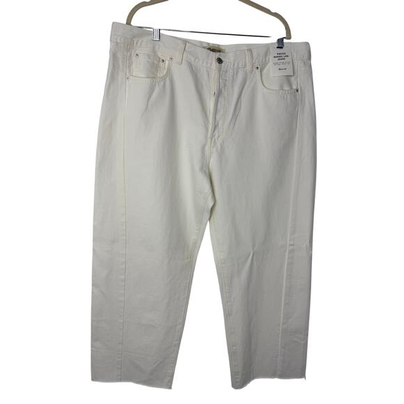 Madewell Pieced Barrel-Leg Jeans in Vintage Canvas White Women’s Size 33 NWT - Picture 2 of 12